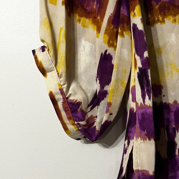 #167 NWT Kate Hill Mulberry and Gold Blouse - Picture 5 of 10